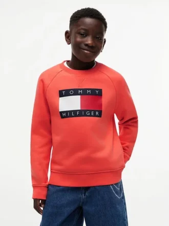 Felpa raglan con logo Tommy Flag per bambini