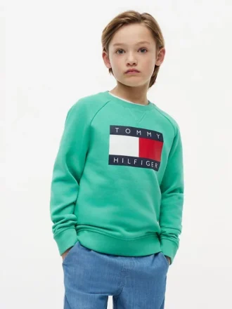Felpa raglan con logo Tommy Flag per bambini