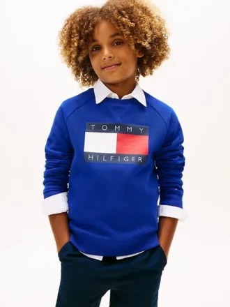Felpa raglan con logo Tommy Flag per bambini