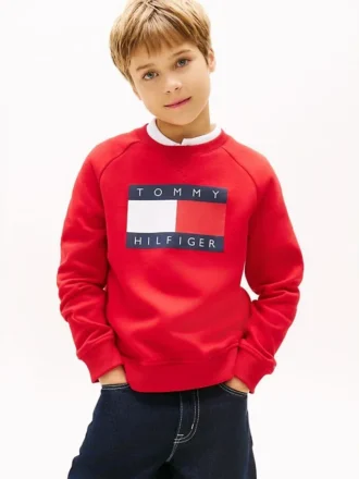 Felpa raglan con logo Tommy Flag per bambini