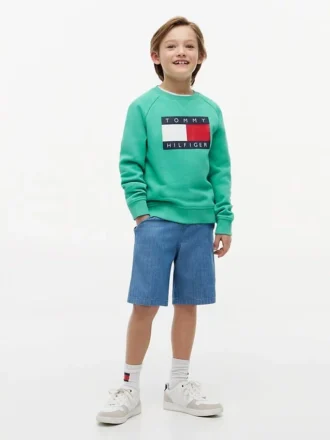 Felpa raglan con logo Tommy Flag per bambini