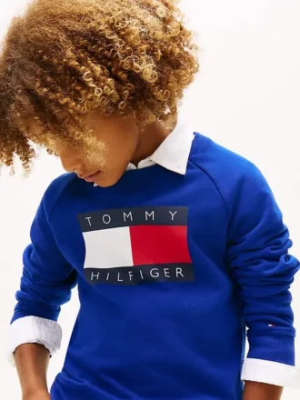Felpa raglan con logo Tommy Flag per bambini