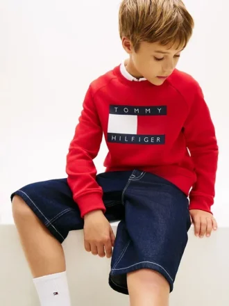 Felpa raglan con logo Tommy Flag per bambini