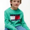 Felpa raglan con logo Tommy Flag per bambini Felpa raglan con logo Tommy Flag per bambini