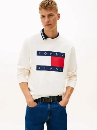 Felpa Tommy Jeans con grande logo bandiera