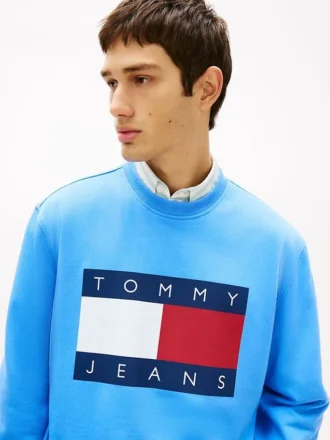 Felpa Tommy Jeans con grande logo bandiera