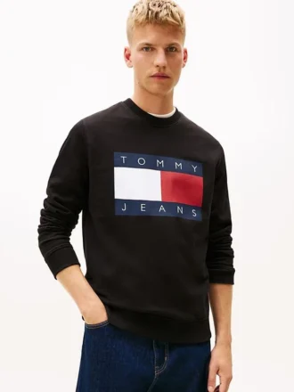 Felpa Tommy Jeans con grande logo bandiera