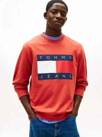 Felpa Tommy Jeans con grande logo bandiera