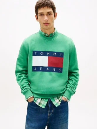 Felpa Tommy Jeans con grande logo bandiera