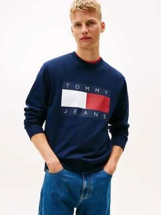 Felpa Tommy Jeans con grande logo bandiera