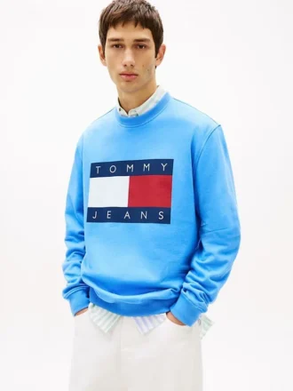 Felpa Tommy Jeans con grande logo bandiera