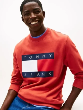 Felpa Tommy Jeans con grande logo bandiera