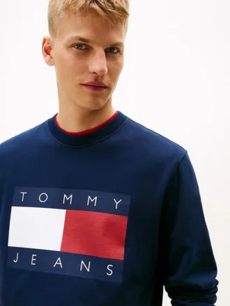 Felpa Tommy Jeans con grande logo bandiera