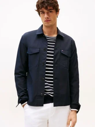 Giacca camicia in twill