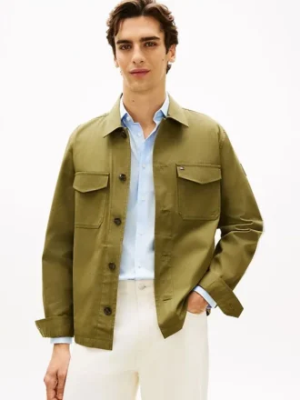 Giacca camicia in twill