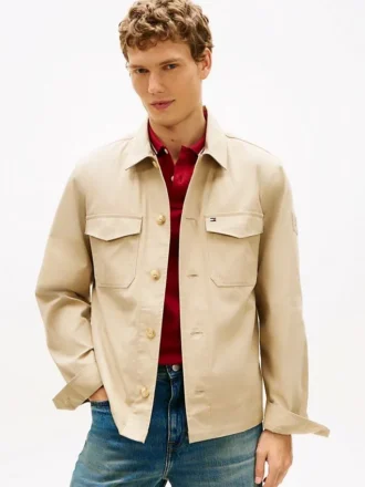 Giacca camicia in twill