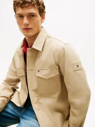 Giacca camicia in twill