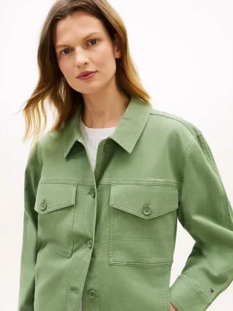 Giacca-camicia utility oversize in twill