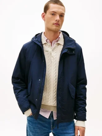 Giacca con cappuccio idrorepellente ripiegabile