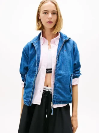 Giacca con zip in chambray Tommy Jeans