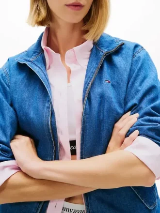 Giacca con zip in chambray Tommy Jeans