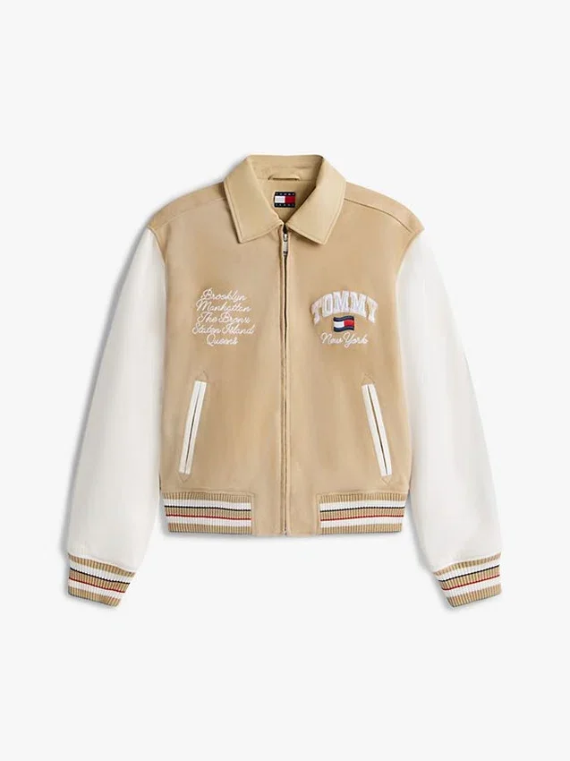 Giacca da college in pelle scamosciata Tommy Jeans Giacca da college in pelle scamosciata Tommy Jeans