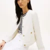 Giacca da donna in denim bianco Giacca da donna in denim bianco