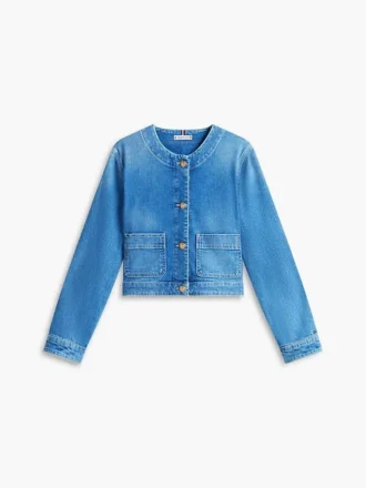 Giacca da donna in denim con lavaggio medio