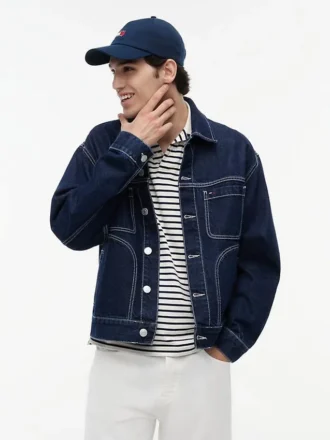 Giacca da ranch in denim lavaggio scuro Tommy Jeans