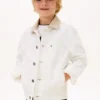 Giacca in denim con logo bandiera per bambini Giacca in denim con logo bandiera per bambini