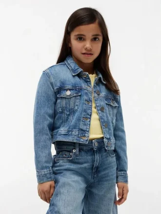 Giacca in denim con stella ricamata per bambina Giacca in denim con stella ricamata per bambina