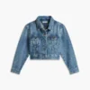 Giacca in denim con stella ricamata per bambina