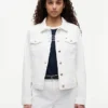 Giacca in denim elasticizzato bianco dal taglio slim Giacca in denim elasticizzato bianco dal taglio slim
