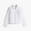 Giacca in denim elasticizzato bianco dal taglio slim Giacca in denim elasticizzato bianco dal taglio slim