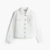 Giacca in denim elasticizzato bianco dal taglio slim Giacca in denim elasticizzato bianco dal taglio slim