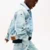 Giacca in denim oversize con bandiera ondulata per bambini Giacca in denim oversize con bandiera ondulata per bambini