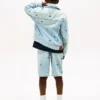 Giacca in denim oversize con bandiera ondulata per bambini Giacca in denim oversize con bandiera ondulata per bambini