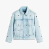 Giacca in denim oversize con bandiera ondulata per bambini Giacca in denim oversize con bandiera ondulata per bambini