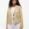 Giacca in twill elasticizzato con monogramma in script Giacca in twill elasticizzato con monogramma in script