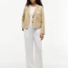 Giacca in twill elasticizzato con monogramma in script Giacca in twill elasticizzato con monogramma in script