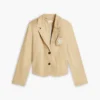 Giacca in twill elasticizzato con monogramma in script Giacca in twill elasticizzato con monogramma in script