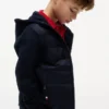 Giacca trapuntata con cappuccio in tessuto misto per bambini Giacca trapuntata con cappuccio in tessuto misto per bambini