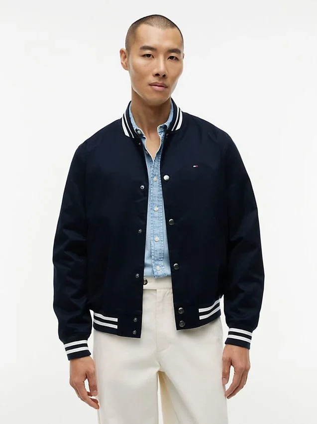 Giacca varsity idrorepellente con logo bandiera Giacca varsity idrorepellente con logo bandiera
