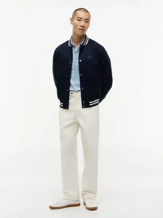 Giacca varsity idrorepellente con logo bandiera Giacca varsity idrorepellente con logo bandiera