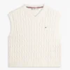 Gilet a maglia intrecciata con scollo a V Gilet a maglia intrecciata con scollo a V