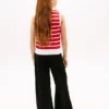 Gilet a righe con lavorazione a trecce per bambini