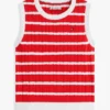 Gilet a righe con lavorazione a trecce per bambini