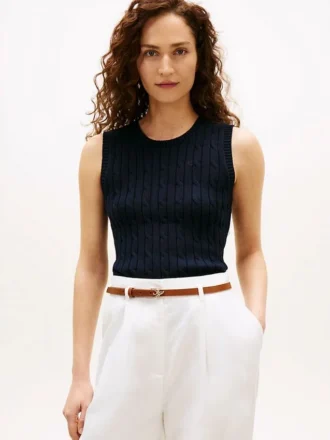 Gilet in maglia a trecce