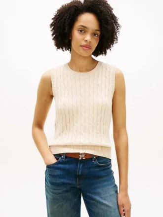 Gilet in maglia a trecce