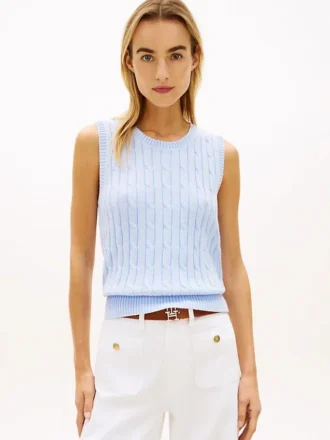 Gilet in maglia a trecce